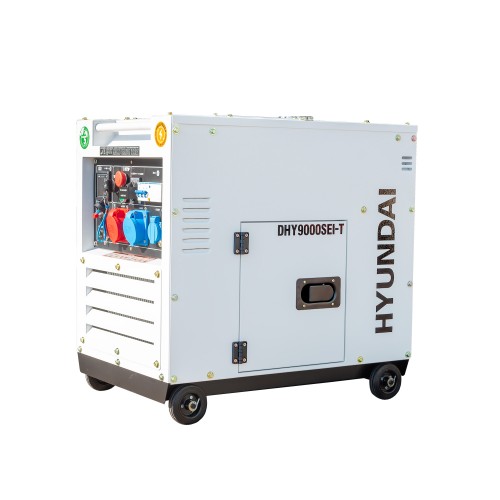 Generator De Curent Inverter Trifazat Cu Motor Diesel Hyundai Dhy9000sei-t, 6.5kw