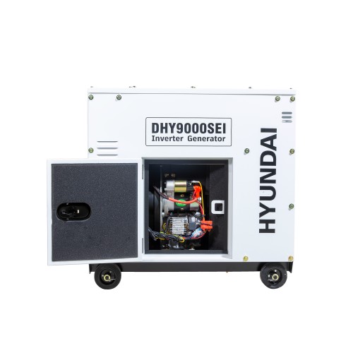 Generator De Curent Inverter Monofazat Cu Motor Diesel Hyundai Dhy-9000sei, 6.5kw