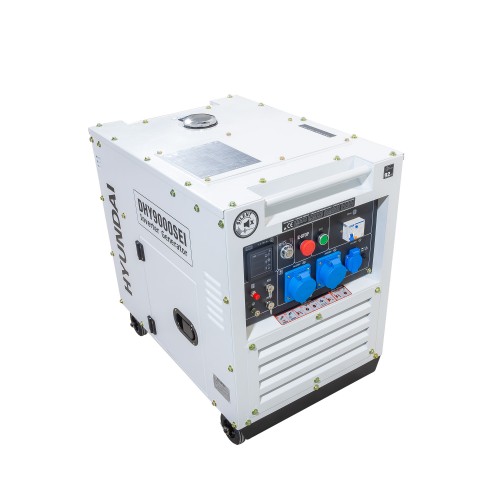 Generator De Curent Inverter Monofazat Cu Motor Diesel Hyundai Dhy-9000sei, 6.5kw