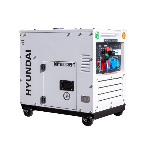 Generator De Curent Inverter Trifazat Cu Motor Diesel Hyundai Dhy9000sei-t, 6.5kw