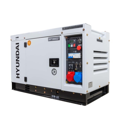 Generator De Curent Trifazat Cu Motor Diesel Hyundai Dhy-10000se-t, 7.6kw