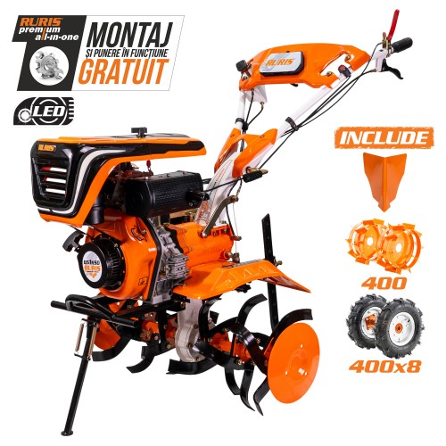 Motosapatoare Ruris 651KSD + roti cauciuc 4.00-8+rarita+roti metalice 400 fara manicot
