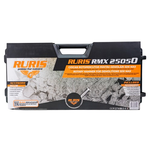 Ciocan rotopercutor pentru demolari SDS Max RURIS RMX 25050 1700 W