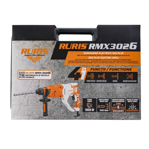 Ciocanul rotopercutor SDS Plus Ruris RMX3026 1050 W